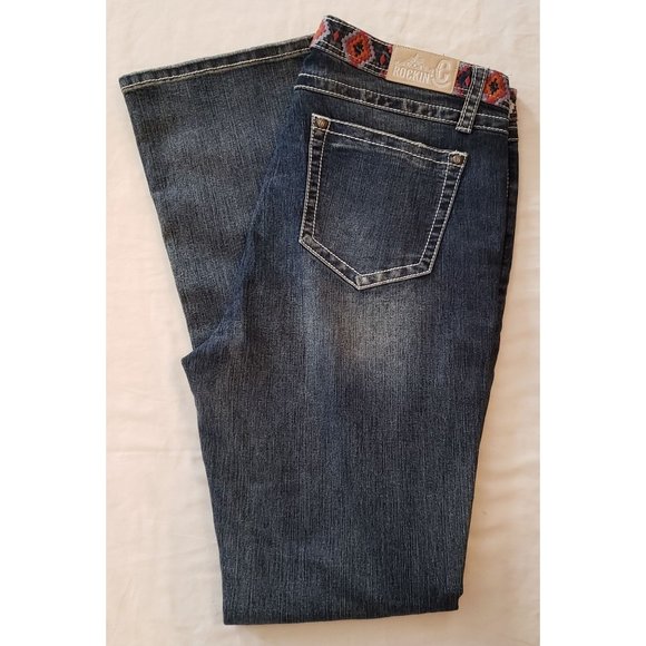 Rockin C Jeans ~ New with tags ~ Distressed Denim Blue ~ Sz 34 - Picture 1 of 11